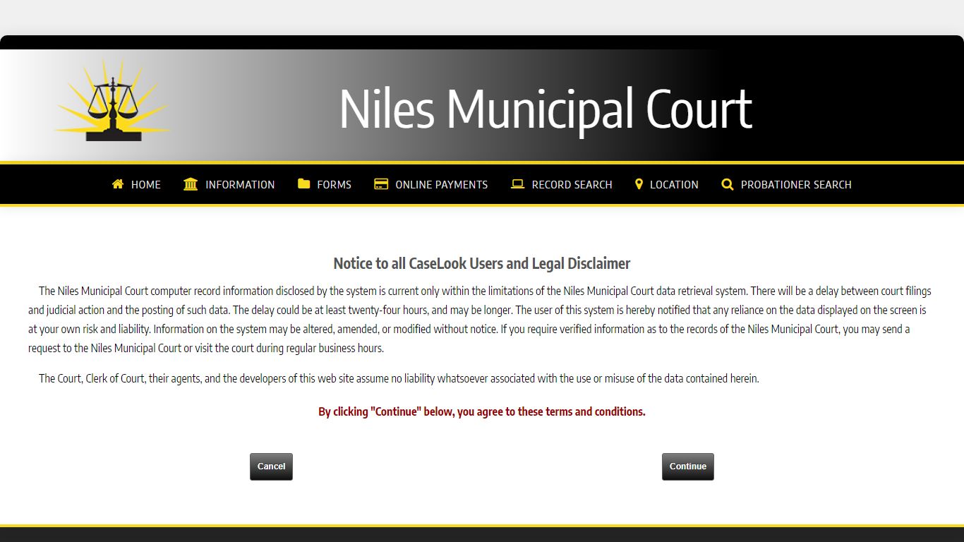 Niles Municipal Court - Record Search