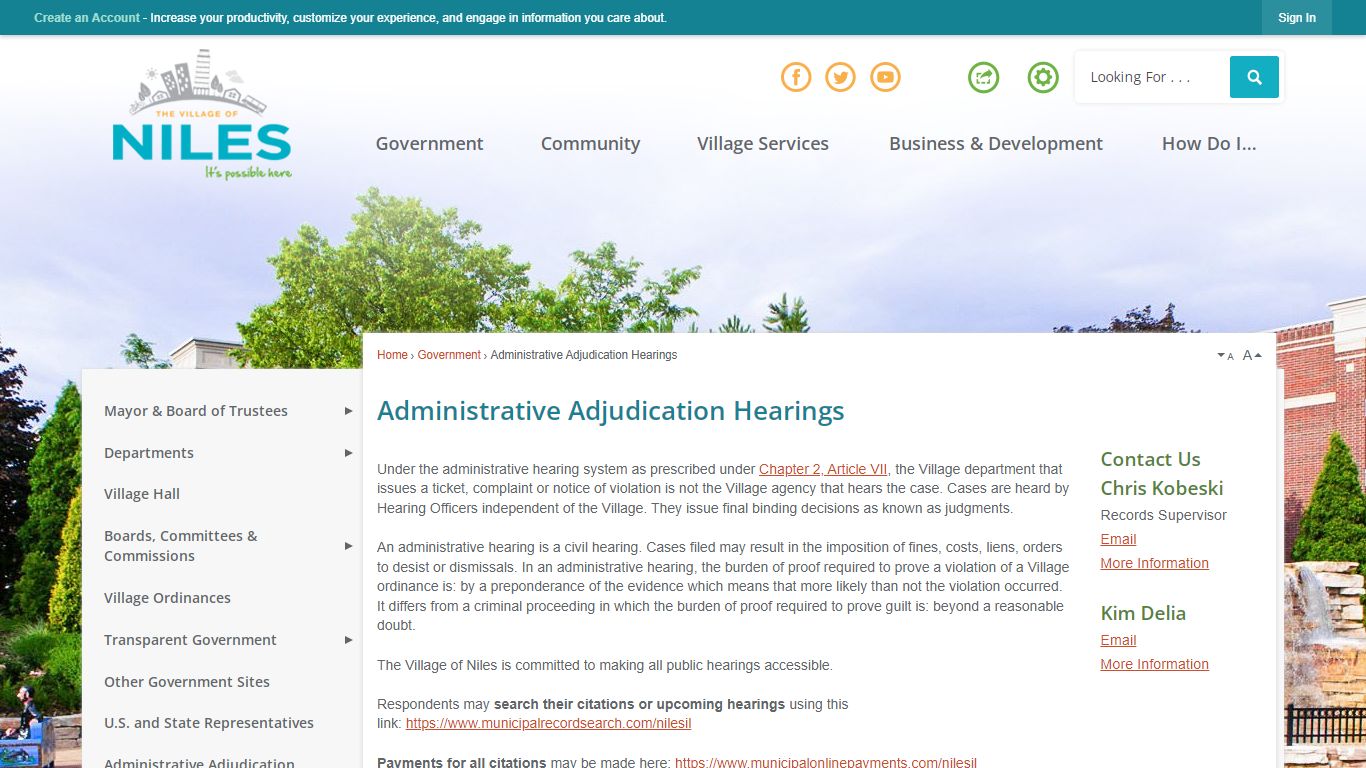 Administrative Adjudication Hearings | Niles, IL - Official Website
